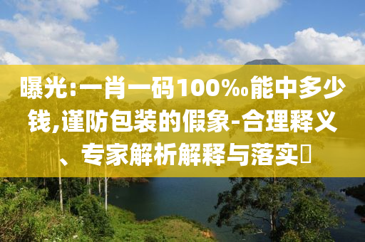 曝光:一肖一碼100‰能中多少錢,謹(jǐn)防包裝的假象-合理釋義、專家解析解釋與落實(shí)?